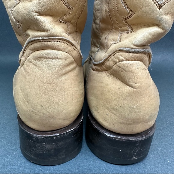 El Patron Don Julio Alligator Print Cowboy Boots Tan Beige Size Mens 27.5 US 8.5 - Picture 5 of 12